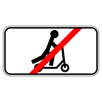 Дорожный знак 8.28 «Кроме лиц, использующих  для передвижения средства  индивидуальной мобильности» (металл 0,8 мм, I типоразмер: 300х600 мм, С/О пленка: тип А инженерная)